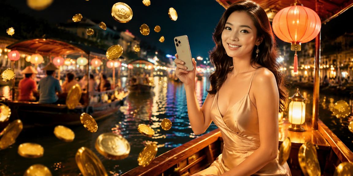 Người chơi trải nghiệm casino di động tại chợ đêm Huế với không khí sôi động
