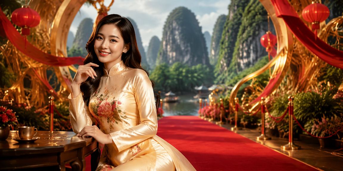 Người dùng tại Ninh Bình trong trang phục áo dài truyền thống kiểm tra tài khoản VIP 278
