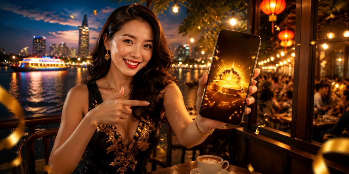 Thành viên VIP tại Sài Gòn thư giãn với cà phê và theo dõi tài khoản 278 trên điện thoại